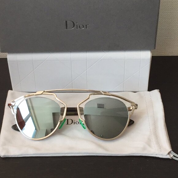 DIOR So Real Aviator Sunglasses Blue Mirror Lens NSY/T7 - Picture 1 of 7